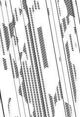 Glitch diagonal lines. White and black distortion. Random stripes. Old grunge pattern . No signal effect. Vector illustration