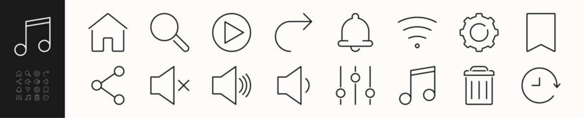 User interface, ui, internet, worldwide, www, website, computer line icons set 2. Network sign, symbol. Isolated on a white background. Pixel perfect. Editable stroke. 64x64.