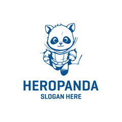 Hero panda, mascot logo vector illustration