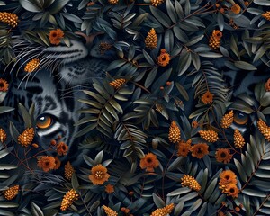 Craft a mesmerizing wildlife portrait in a surreal style, featuring intricate details and a striking frontal perspective, employing unique camera angles for a fresh approach