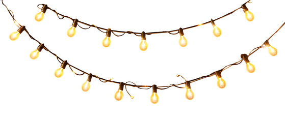 glowing light bulb string bulb Lights Christmas lights  transparent background bulb isolated png