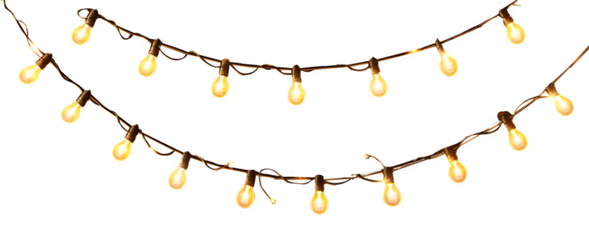 glowing light bulb string bulb Lights Christmas lights  transparent background bulb isolated png