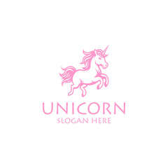 Cute unicorn, mascot logo vector illustration