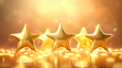 a premium quality concept featuring golden stars rising majestically against a powerful