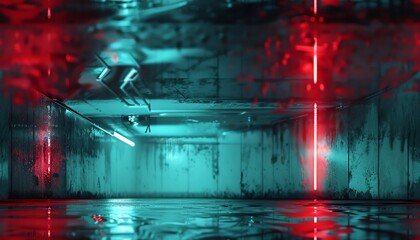 Capture the essence of futuristic terror with a tilted angle perspective Let innovative technologies and spine-chilling horror elements intertwine Surprise and unsettle with unconv