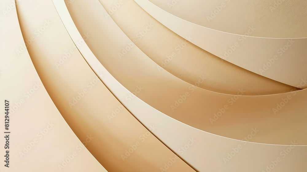 Poster Beige colored paper texture background Minimal paper cut style composition with layers of geometric shapes and lines in shades of brown colors Top view : Generative AI