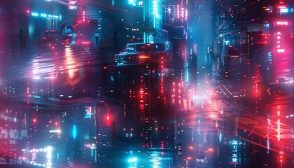 Fototapeta premium Explore a blend of sleek futuristic technologies and dreamlike surrealism through eye-level angles capturing unexpected perspectives Dive into vivid