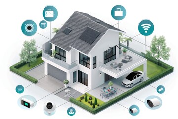 Integrated home IoT connectivity supports extensive wireless control and security with voice-operated alarms and cameras.