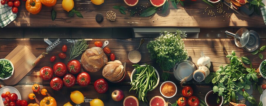 Step into the immersive world of virtual reality culinary delights from a unique top-down perspective Explore the intricate details of gastronomic creations as if floating above th