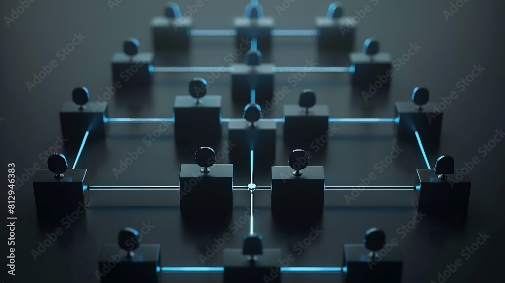 Aufkleber Organization chart showing hierarchy structure of teams in corporation with CEO Business hierarchy structure Relations of order or subordination between members process workflow flowch : Generative AI