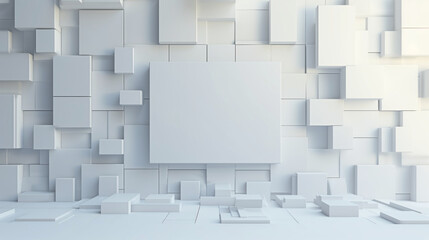 3D white block abstract Background