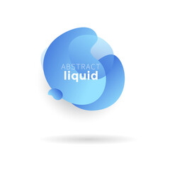 Abstract liquid shape Fluid design, speech bubble with text, Blue liquid banner