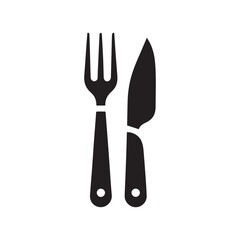 Minimalist fork and knife logo