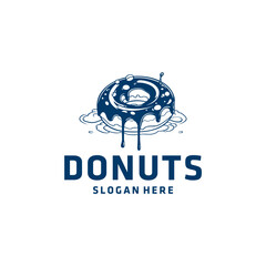 Fototapeta premium Donut pastry logo vector illustration