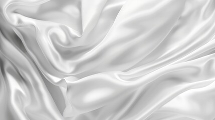 Obraz premium Abstract White Satin Silky Cloth for background Fabric Textile Drape with Crease Wavy Foldswith soft waveswaving in the wind : Generative AI