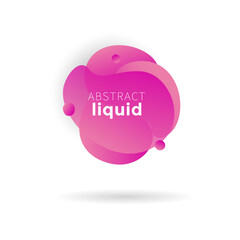Speech bubble, Social network icon, Pink Liquid banner, Liquid label