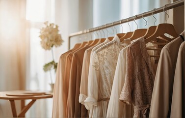 chic women's clothing on a rack 