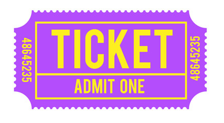 Tickets, illustration of a label, admit one ticket