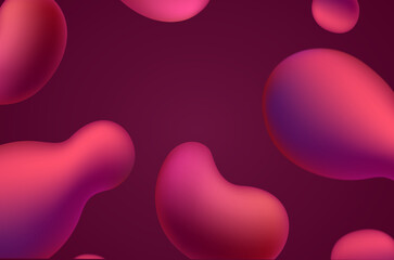 Pink background with bubbles, Colorful Liquid Gradient Shapes Vector Background