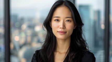 Young Asian Woman Looking at Camera