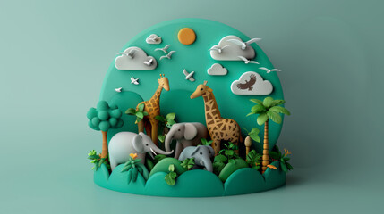 Obraz premium World Environment Day. concept protection of wild animals