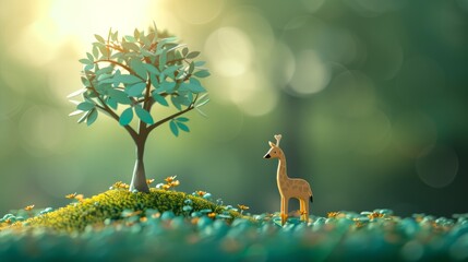 World Environment Day. concept protection of wild animals