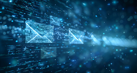 Concept of spam emails flooding the individuals mailbox, corporate security and resilience ideas 