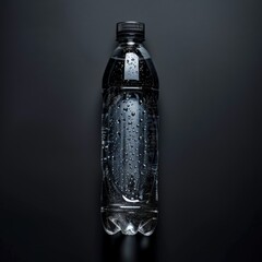 Fototapeta premium Bottle of Water on Black Background