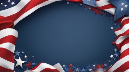 Surrealist Fusion with Unique USA Flag Memorial Days Background Suitable for Graphic Resources Banner. Copy Space