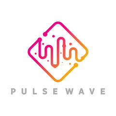 Vector pulse wave logo element vector icon design with creative modern idea