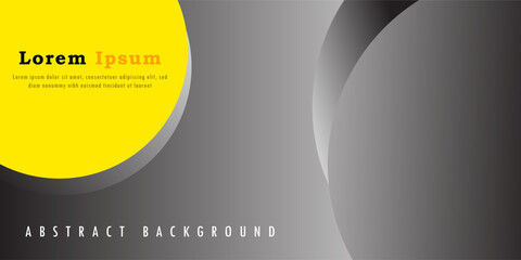 Abstract modern graphic element background. Ash and yellow colored forms and waves. Gradient abstract banner with flowing liquid shapes. 