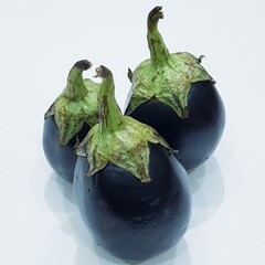 Brinjal vegetable on a white background 