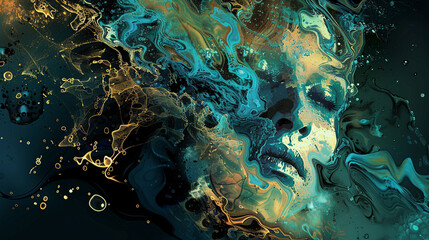Fototapeta na wymiar Beautiful background with fluid paint. 3d illustration, 3d rendering.