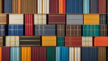 Colorful books in a row, close-up, background.