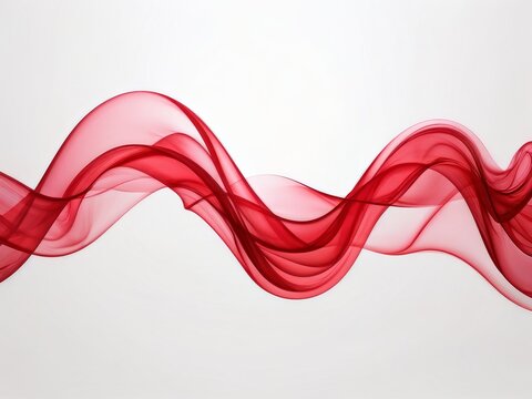 Abstract red wave on white background. Vector illustration. 
