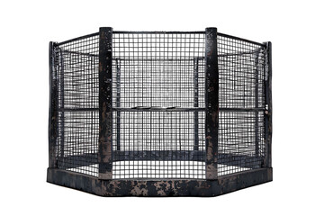 Boxing cage on isolated transparent background