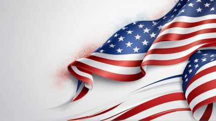 Obraz premium Whimsical Depiction of Unique USA Flag Memorial Days Background Suitable for Graphic Resources Banner. Copy Space