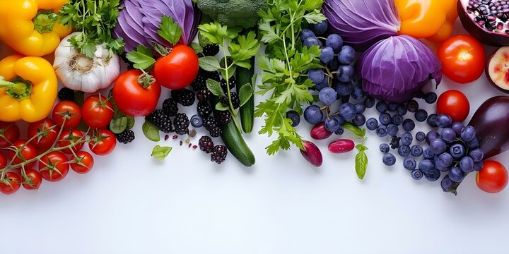 Fresh produce displayed on a white background. Concept Produce Photography, White Background, Fresh Vegetables, Food Styling