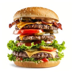 hamburger isolated on white