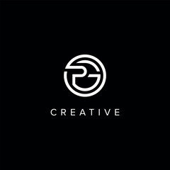 Obraz premium PG GP Abstract Letter logo design. Initial Vector symbol.