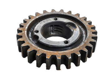 Gear cog wheel on isolated transparent background