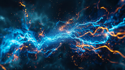 Computer-generated image of electric arcs symbolizing clean energy - obrazy, fototapety, plakaty