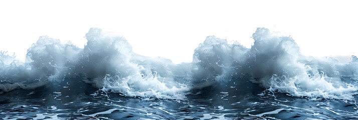 sea waves on isolated transparent background