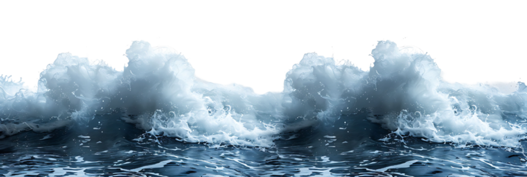 sea waves on isolated transparent background