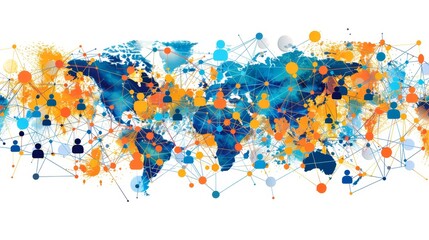 Create an image illustrating the interconnectedness of the global network