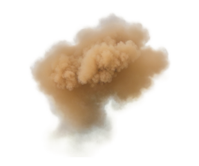 sandstorm sand dust in transparent background