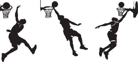 Basket ball player doing bucket silhouette