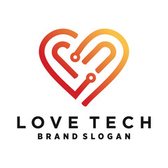 Vector love technology design icon template with creative element concept idea