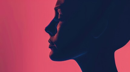 Face silhouette flat design top view shadow profile theme animation Monochromatic Color Scheme