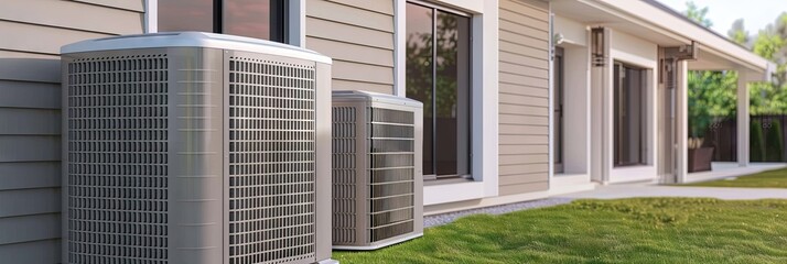 air conditioning for home HVAC system on the outside of a house